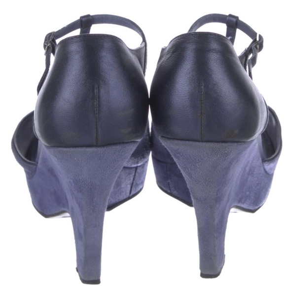 Tod's Blue Suede T-Strap Sandals Size 10.5 - Picture 2 of 3